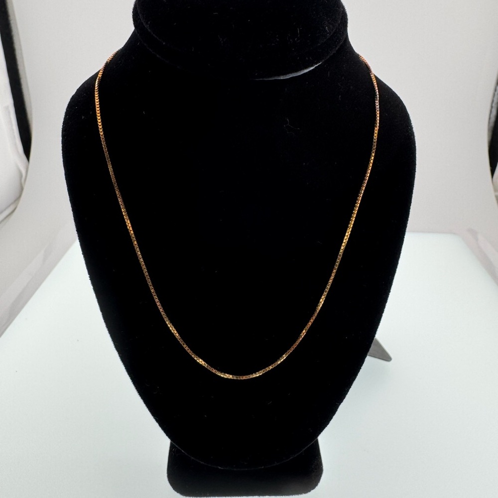 Sleek Gold Necklace for Women Petite and color is more Bronze